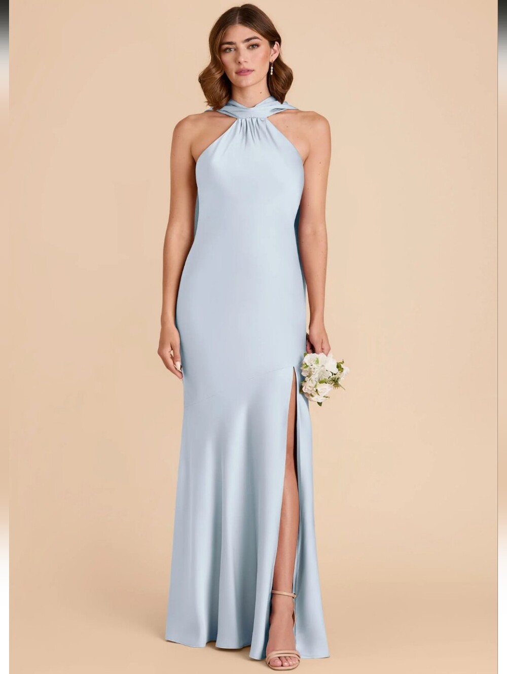 Birdy Grey Eileen Dress Matte Satin Mist Blue- XS